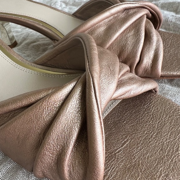 SOLD! Paige Metallic Leather Sandals with Kitten Heels - Size 9 - Picture 8 of 12
